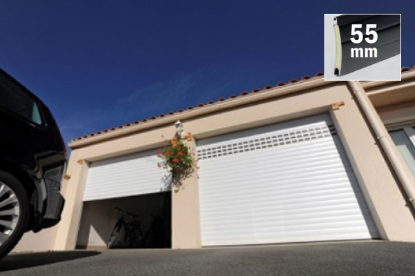 Porte de garage enroulable électrique 55 mm